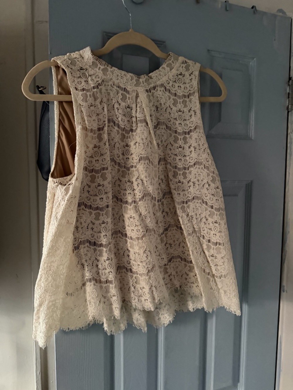 Sleeveless Cream Lace Women's Top